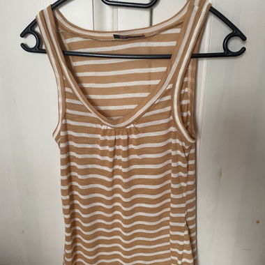 Top bianco e marrone di Yendi, taglia S/M