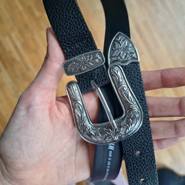 Belt with vintage buckle