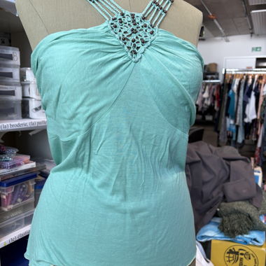 Turquoise Beaded Tank Top