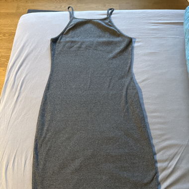 Grey Ribbed Strappy Dress