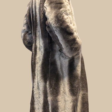 Cappotto invernale grigio finta pelliccia