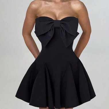 Schwarzes Bandeau-Kleid