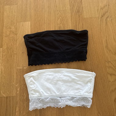 2 hauts bandeau noir/blanc