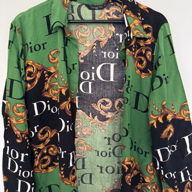Camicia Christian Dior con stampa barocca