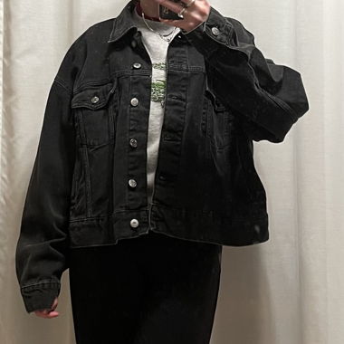 Black denim jacket
