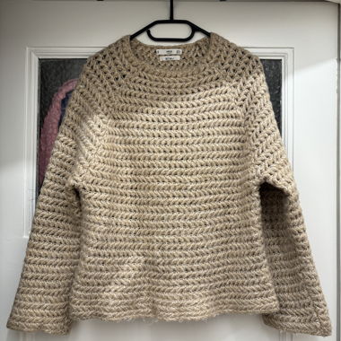 Maglione traforato beige
