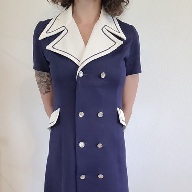 Robe Vintage bleue col marin taille M