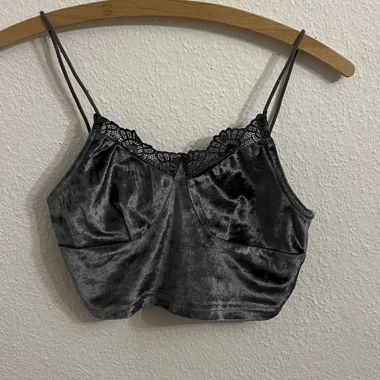 Silver Lace Crop Top