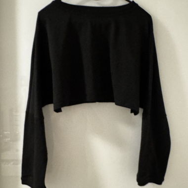 Black Cropped Sweater, Size M