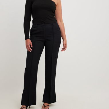 Black Tailored Side Slit Trousers NA-KD