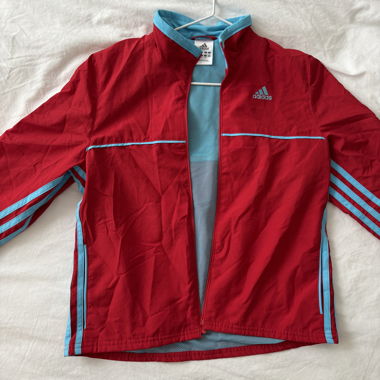 Adidas Sportjacke rot/türkis 