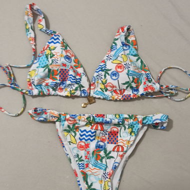 Multicolored patterned bikini