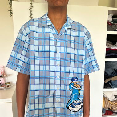 Karriertes Hemd, hip-hop, blau