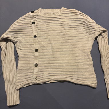 Pull boutonné beige