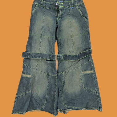«MERCY» Green wide-leg cargo pants