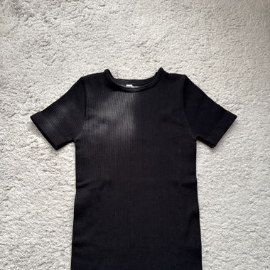 Sehr stretchy enges T-Shirt Schwarz