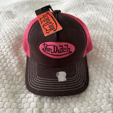 Von Dutch y2k baseball cap / hat pink brown