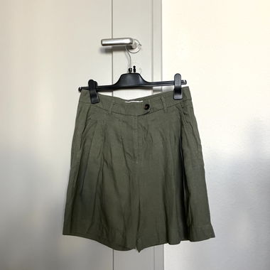 Olive linen blend shorts
