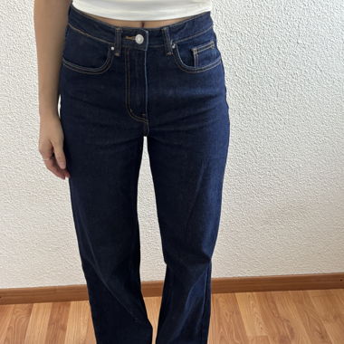 ONLY jean wide-leg bleu foncé
