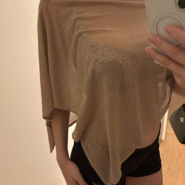 Beige Poncho Top