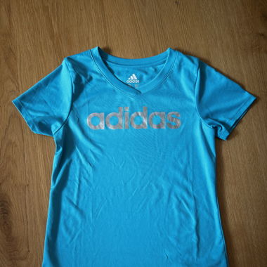 Filles (7-8 ans) T-shirt de sport Adidas turquoise