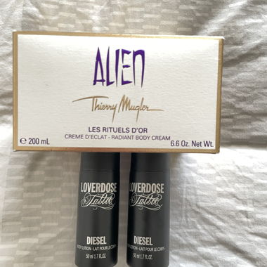 T. Mugler Alien Cream & 2x Diesel Body Lotion