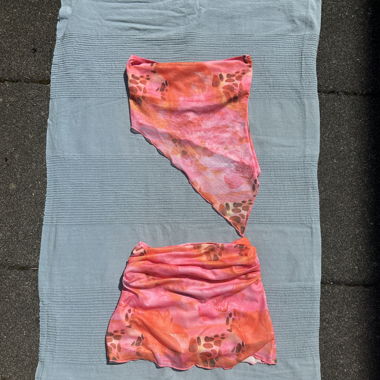 Bandeau top with skorts mini skirt set XS/S