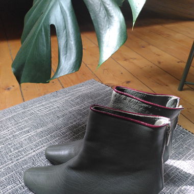 Grüne Leder Stiefeletten Stefi Talman 