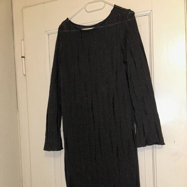 Long black dress see through details