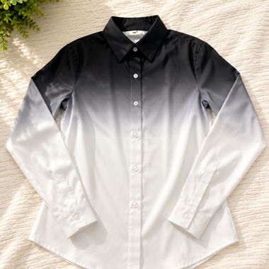 Camicia sfumata nero e bianco
