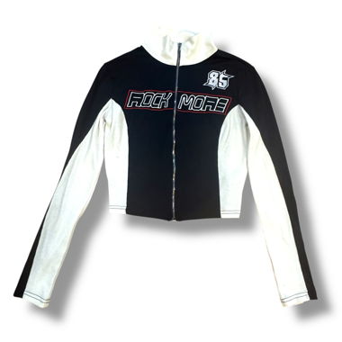 Vintage Y2K Rock More cropped zip-up