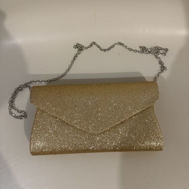 Glitzernde Goldene Clutch mit Kette - Neu!