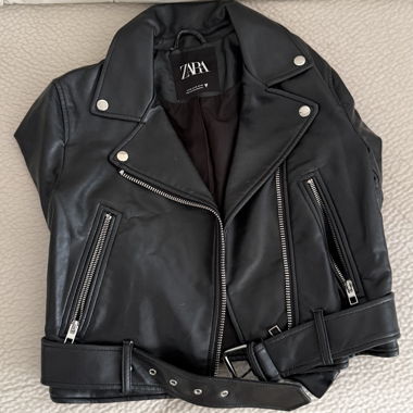 Black Faux Leather Biker Jacket