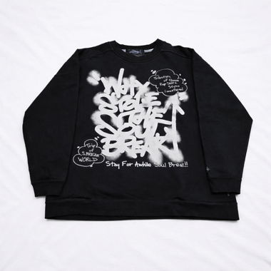 Graffiti Streetwear Oversize Y2K Hip Hop Sweatshirt / L