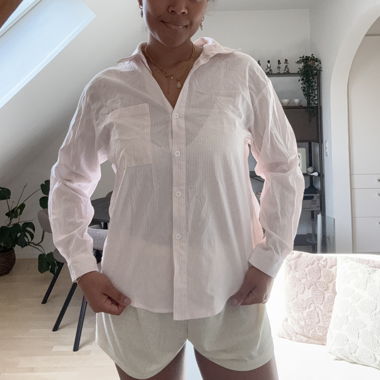Chemisier pour dames à manches longues rayé rose