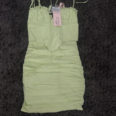 Mini abito arricciato color menta - UK 6