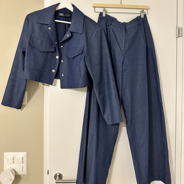 Zara Blue Set Jacket Pants