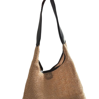 Sac d’épaule effet paille tressée