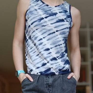 Tie-Dye Sporttop, blau