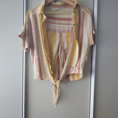 Blouse rayée pour dames à nouer Gr. 38