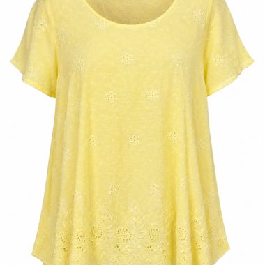 Haut en dentelle jaune