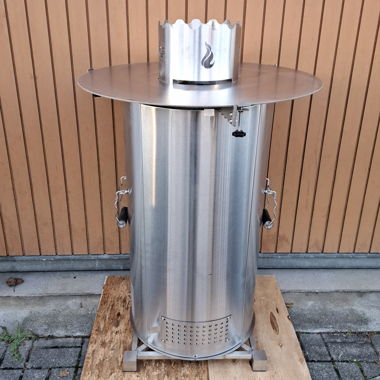 Grillfass mit Plancha Platte - 80 cm