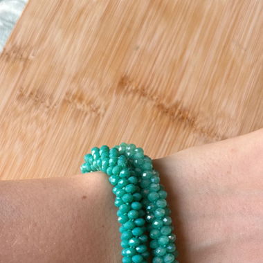 2 Aventurin Edelstein Perlen Armband Haargummi