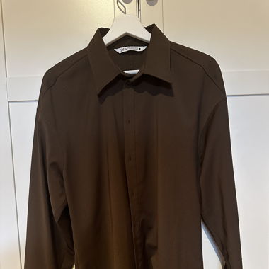 Braune Bluse langarm Zara