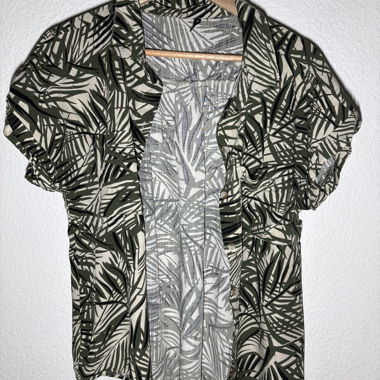 Camicia con motivo foglie verde taglia M