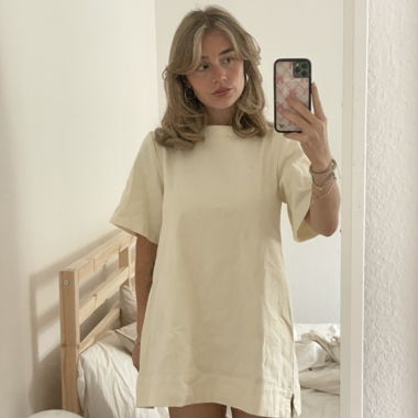 Abito maglietta oversize crema