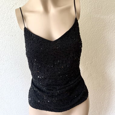 Vintage Hallhuber Black Sequin Top