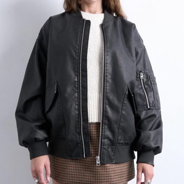 Topshop Bomberjacke aus Kunstleder, 3-mal getragen