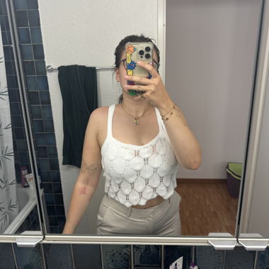 Top all’uncinetto bianco 45