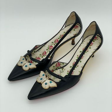 Gucci Butterfly Bamboo Kitten Heel
